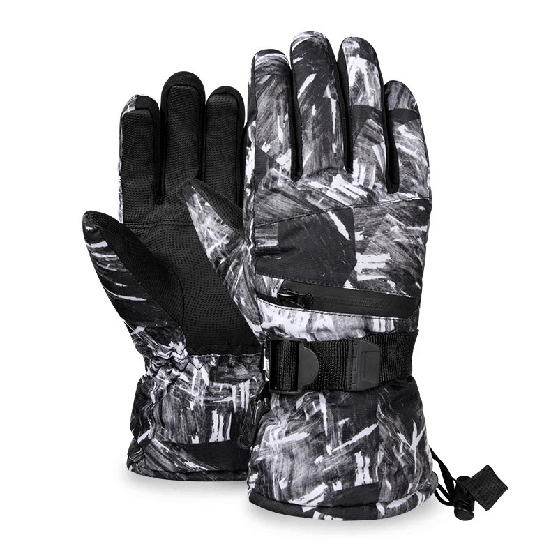 Waterproof warm unisex gloves with adjustable fastener and thick insulation for extreme weather protection, SF1893.