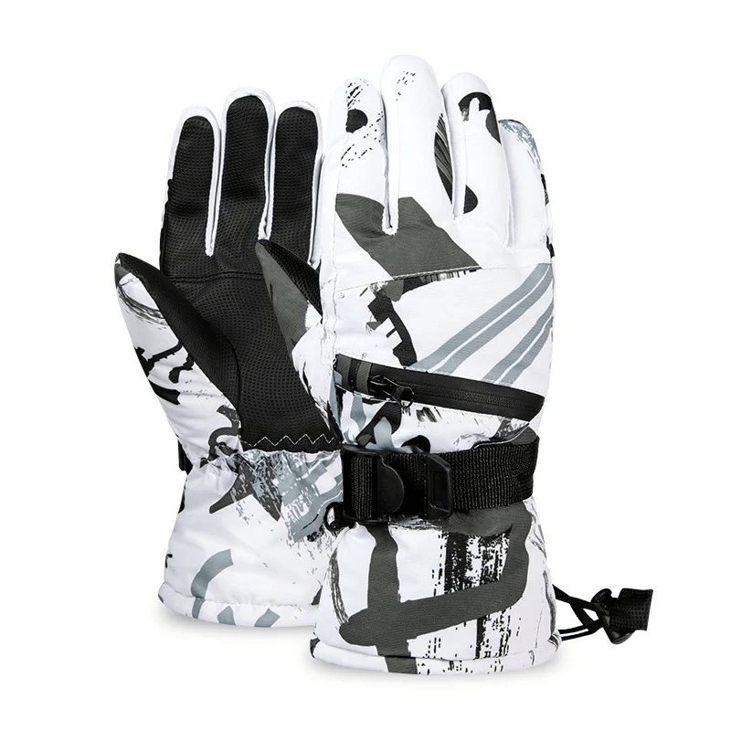 Stylish waterproof warm unisex gloves with adjustable buckle and fastener for extreme weather protection - SF1893.