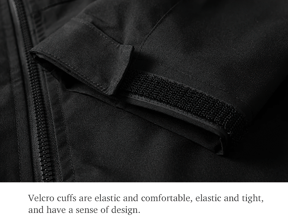 Close-up of Velcro cuffs on Waterproof Windbreaker Jacket With Velcro Cuffs - SF4206, showcasing elastic comfort and sleek design.