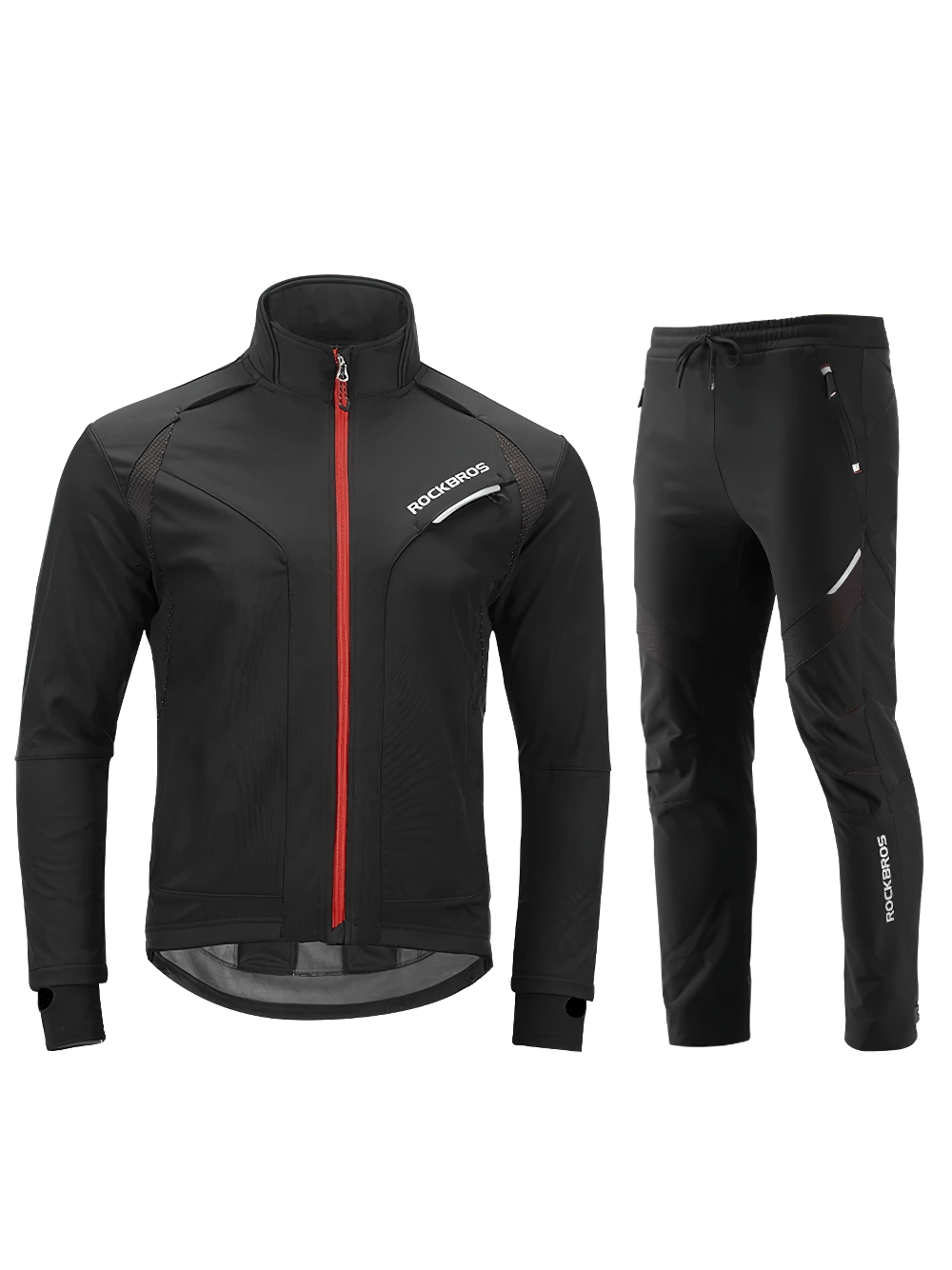 Waterproof Windproof Cycling Jacket and Pants Set - Reflective Thermal Suit for Outdoor Adventures