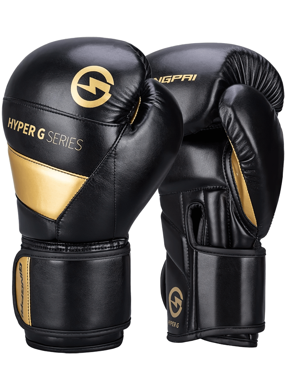 Wear-resistant PU leather boxing gloves with ergonomic fit and secure wrist strap for sparring and combat sports, model SF2688.