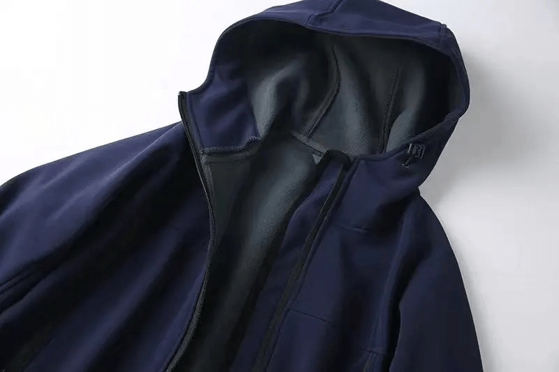 Weather-resistant softshell hooded jacket SF1965 for outdoors, ideal for men's camping and hiking adventures.