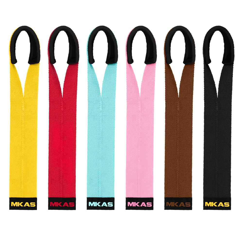 Colorful weight lifting wrist straps set for gym and deadlifts, providing wrist support and grip enhancement.