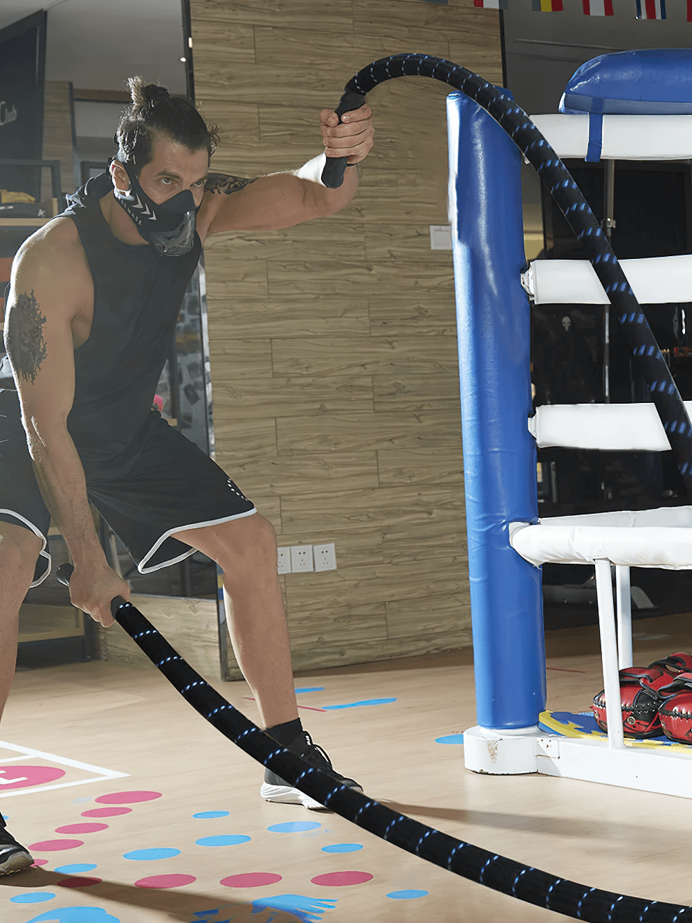 Athlete using Weighted Battle Jump Rope for Cardio Training - SF3494 in gym