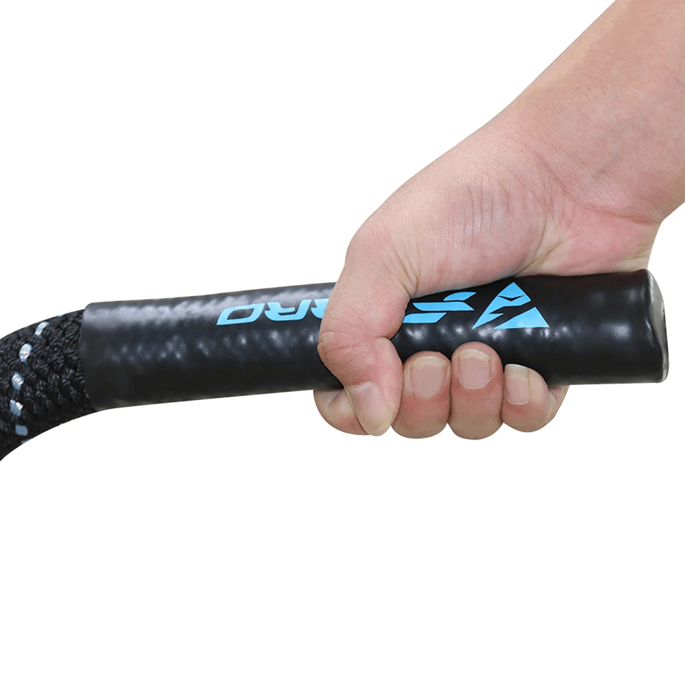 Close-up of hand gripping Weighted Battle Jump Rope for Cardio Training - SF3494 with durable braided polyester handle.