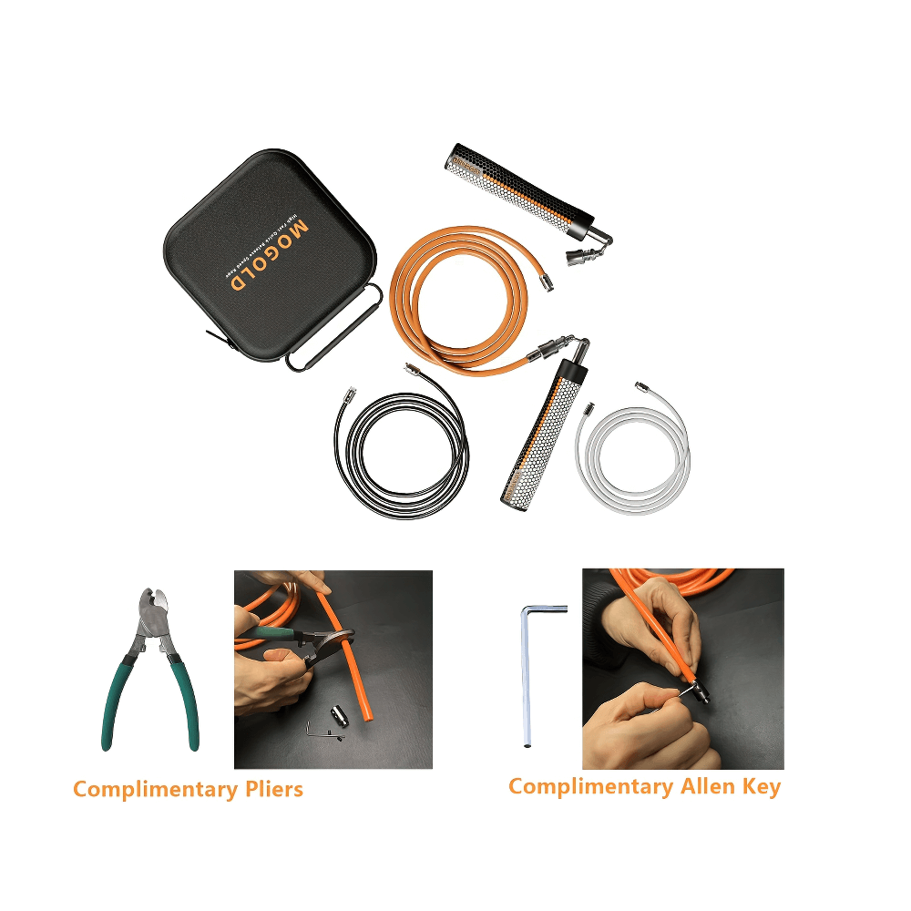 Weighted jump rope set with interchangeable cables, pliers, and Allen key for speed training and endurance.