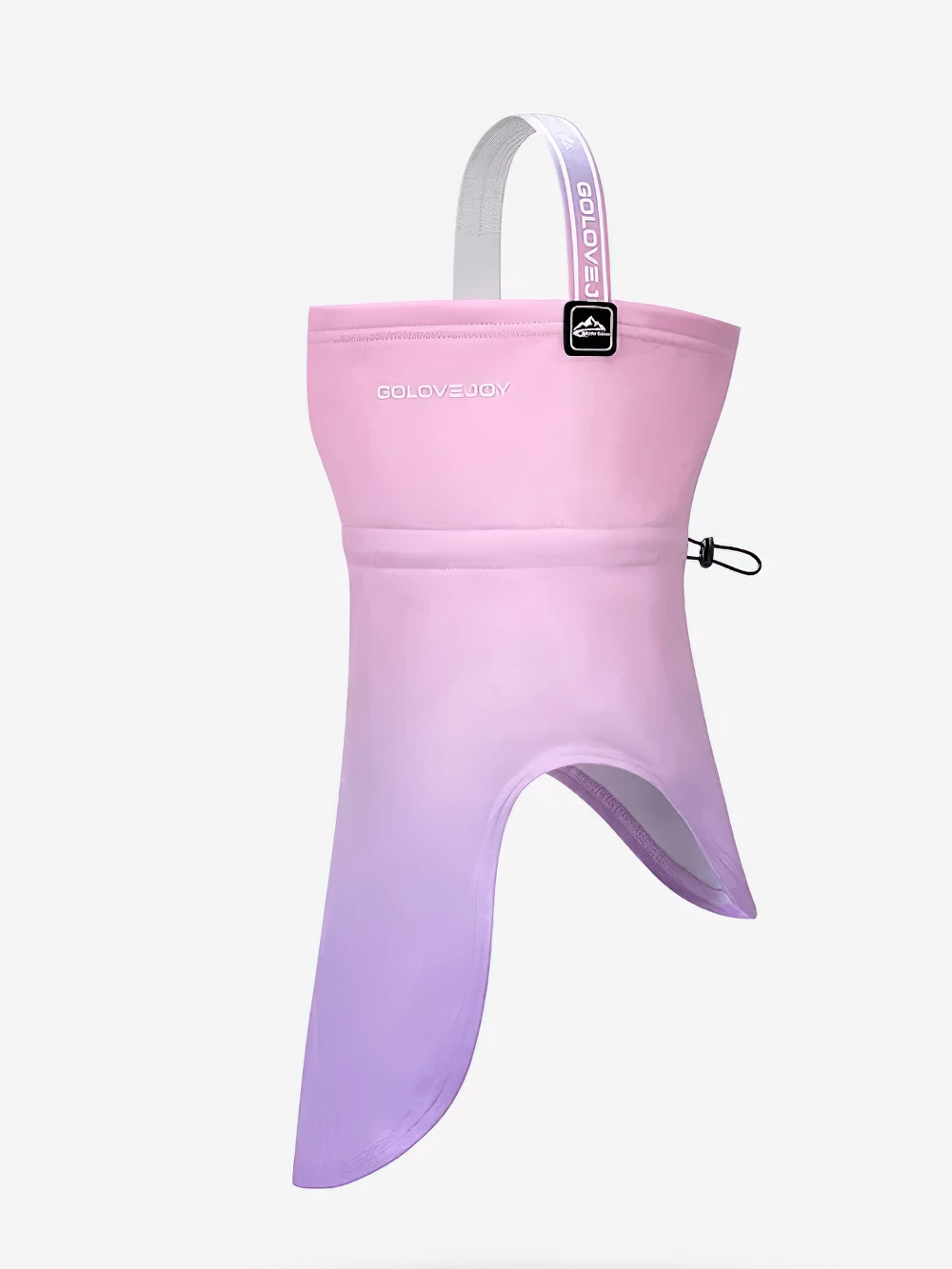 Windproof cycling and ski mask with neck cover, SF2497. Pink to purple gradient design. Cold-proof protection for outdoor activities.