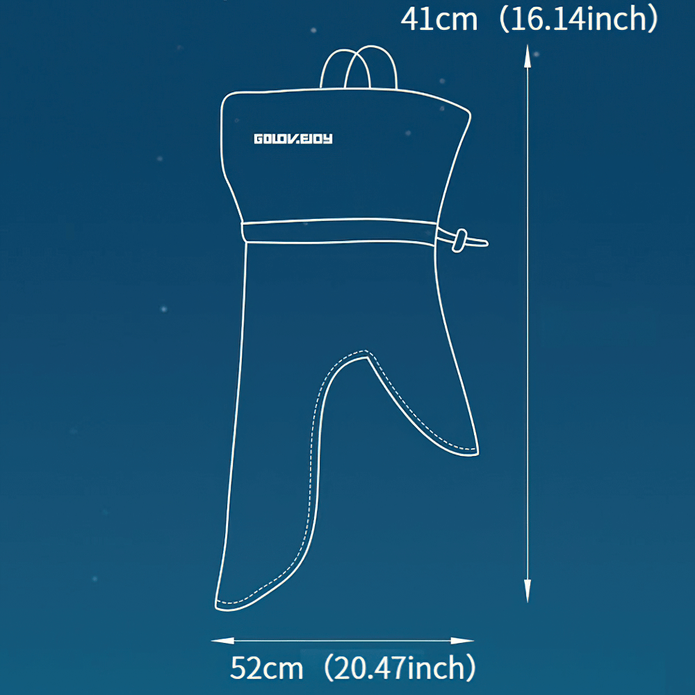 Diagram of windproof face mask for outdoor sports, detailing dimensions 41cm by 52cm, ideal for cycling and running in winter.