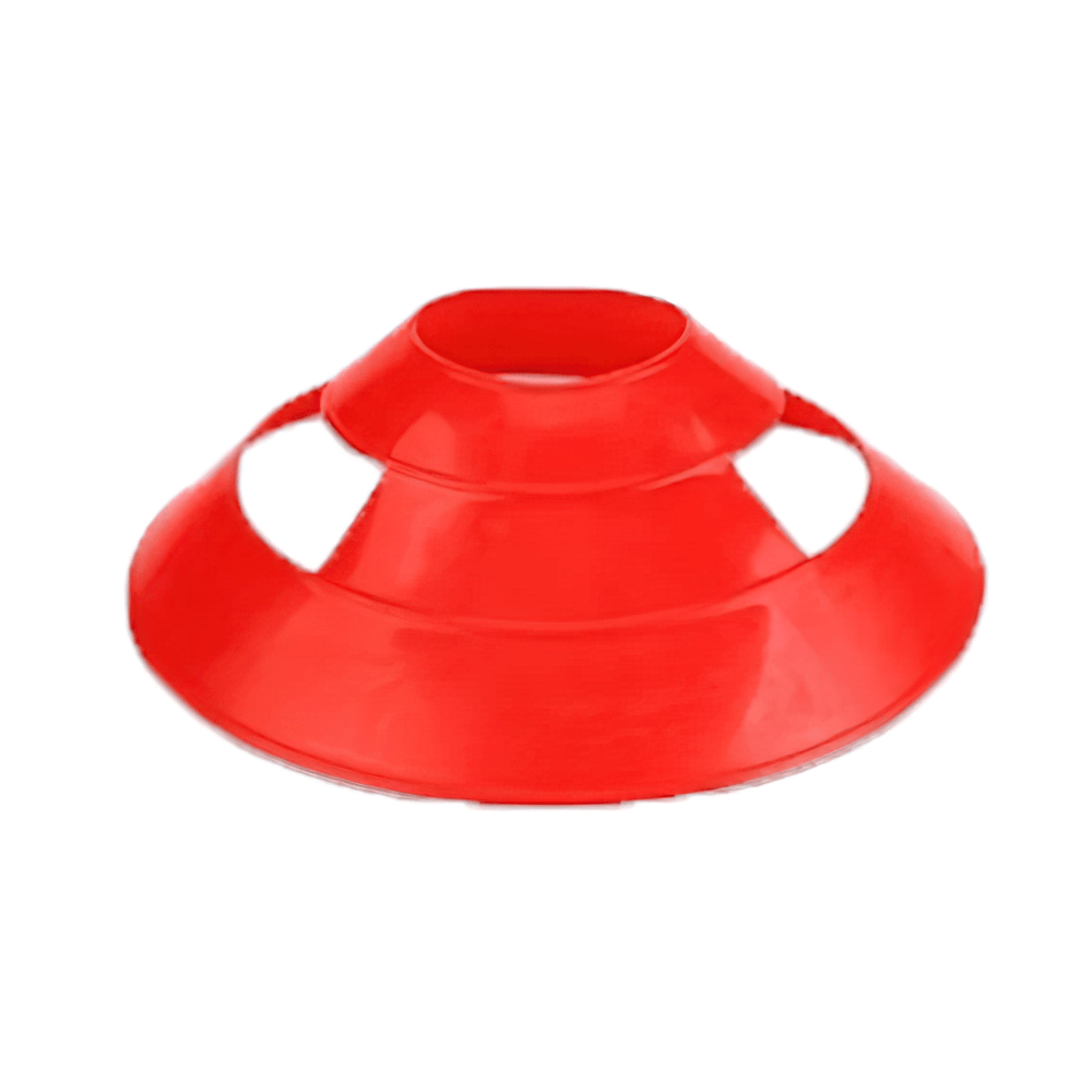 Red windproof soccer training marker cone for agility drills and sports training, model SF3189.