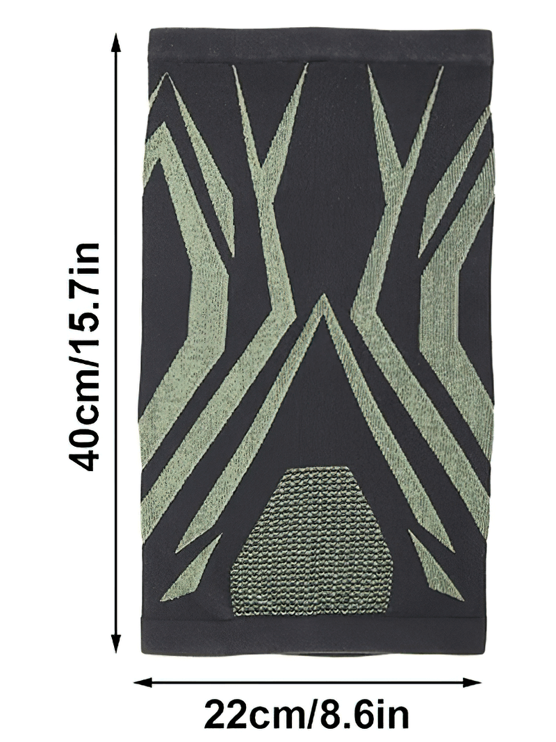 Black and green windproof snowboard neck gaiter with geometric design, size 40cm by 22cm, suitable for women and men.