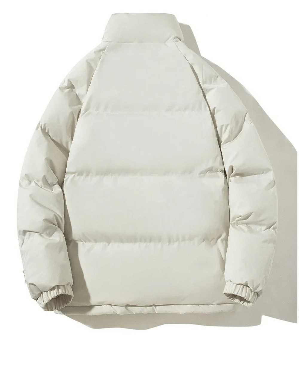 Unisex white puffer jacket, cozy cotton-filled, ideal for cold seasons, with zipper and regular sleeves, SF2054 model.