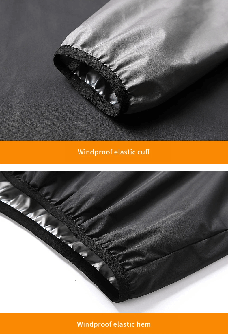 Close-up of black tracksuit windproof elastic cuff and hem, highlighting durability and comfort for active women.