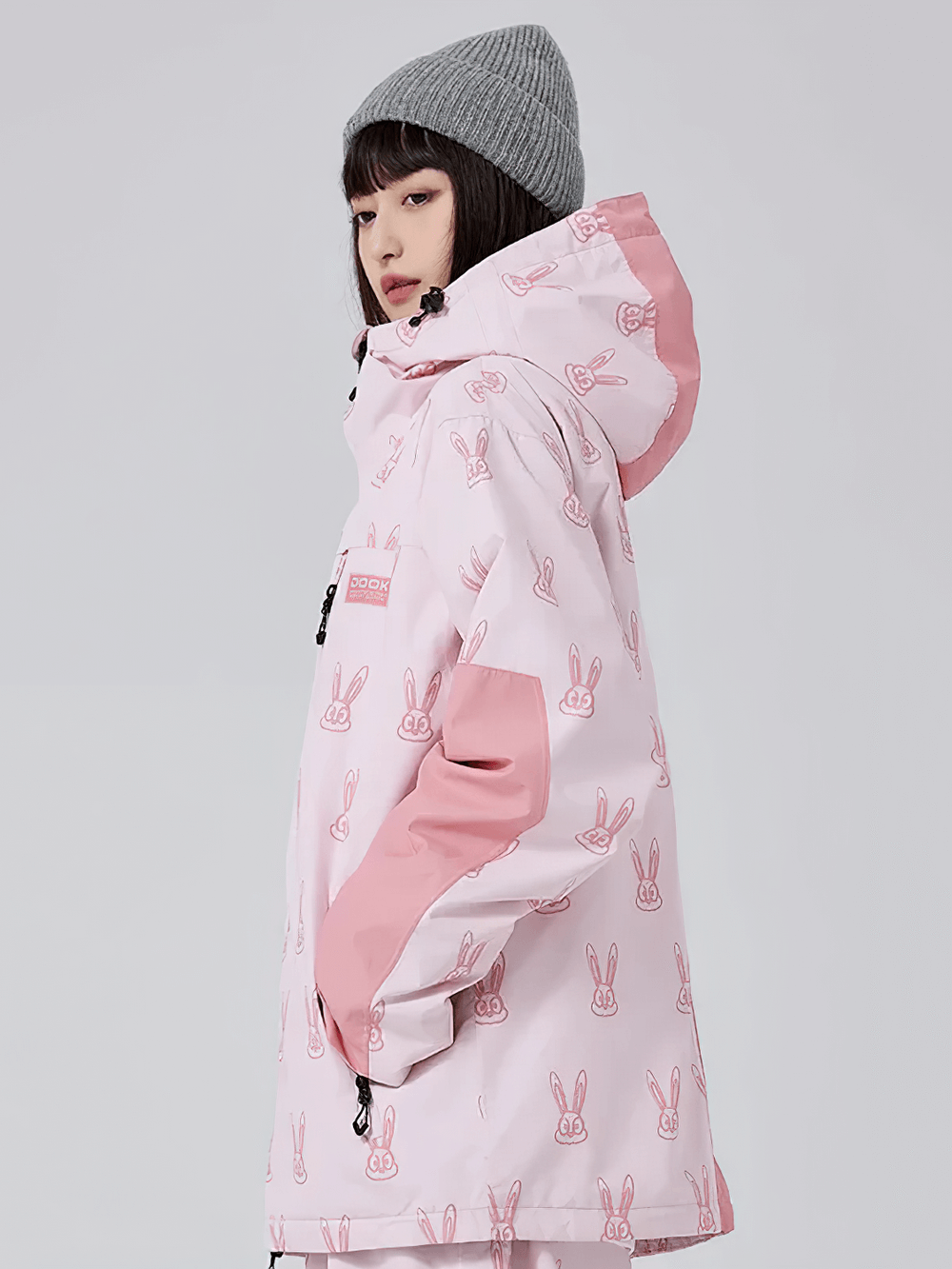 Women's Bunny Print Waterproof Ski Snow Jacket - SF4293