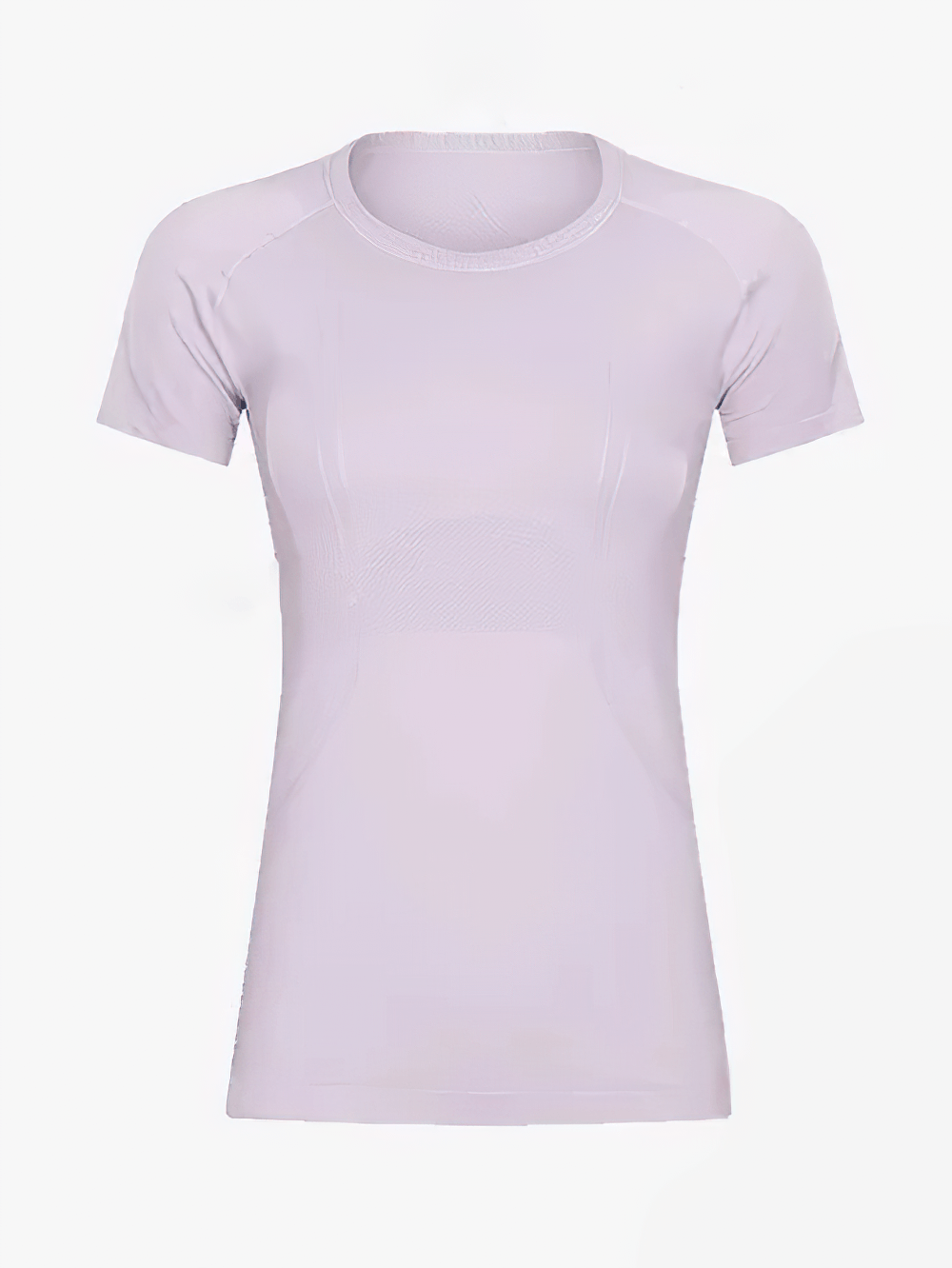 Alt Tag: Women's Elastic Round Neck Activewear T-Shirt - SF4462 quick-dry round neck short sleeve yoga gym workout tee, light lavender