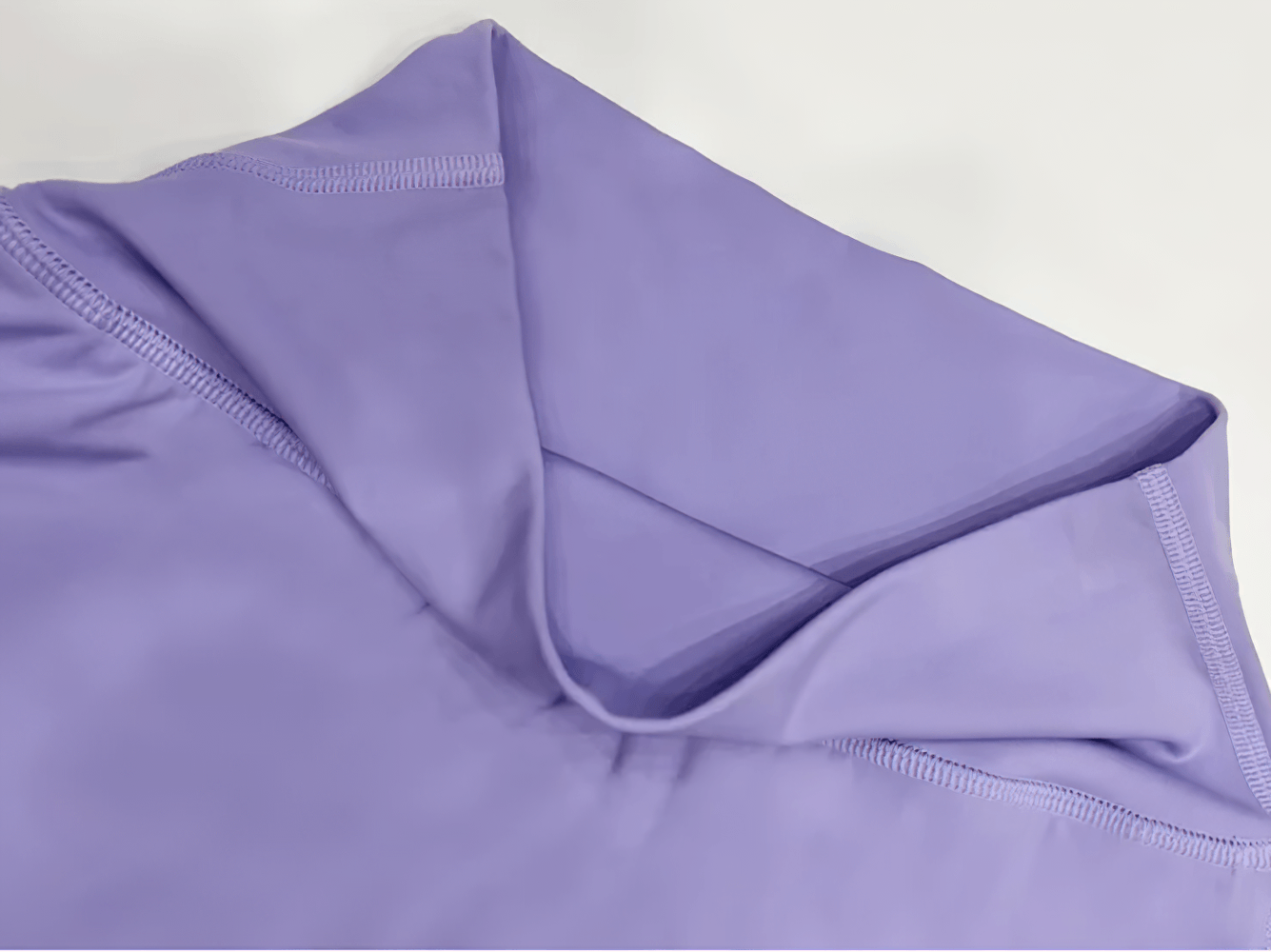 Alt Tag: Women's Halter Tennis Set with High Waist Skirt - SF4422 purple quick-dry halter neckline detail, smooth stitching for yoga, golf, gym