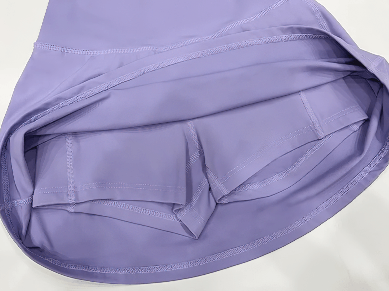 Alt Tag: Women's Halter Tennis Set with High Waist Skirt - SF4422 lavender high waist skirt with built-in shorts, quick-dry sporty fit