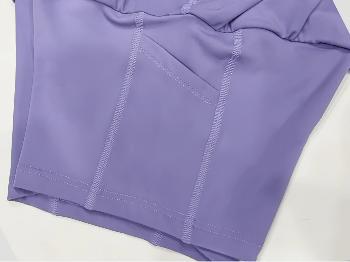 Alt Tag: Women's Halter Tennis Set with High Waist Skirt - SF4422 high waist skirt detail, quick-dry purple activewear with seams