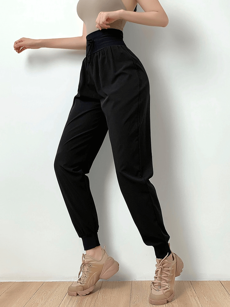 Women's High Waist Elastic Gym Joggers with Two Side Pockets - SF1297