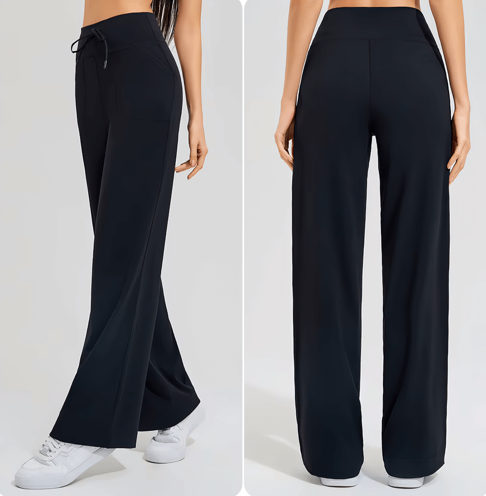 Women's High-Waist Flared Yoga Pants with Pockets - SF2396