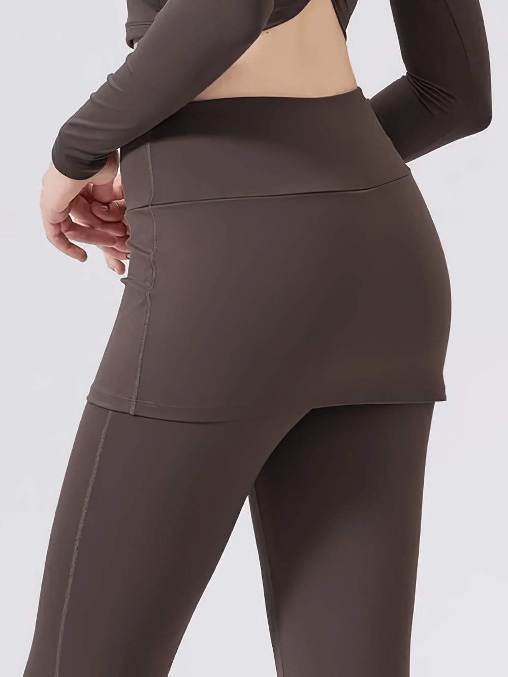 Women's High Waist Overlay Skirt Flared Yoga Pants - SF4413