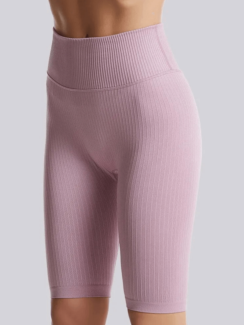 Gerippte Shorts für Damen mit hoher Taille / Sportbekleidung für Damen – SF1589 