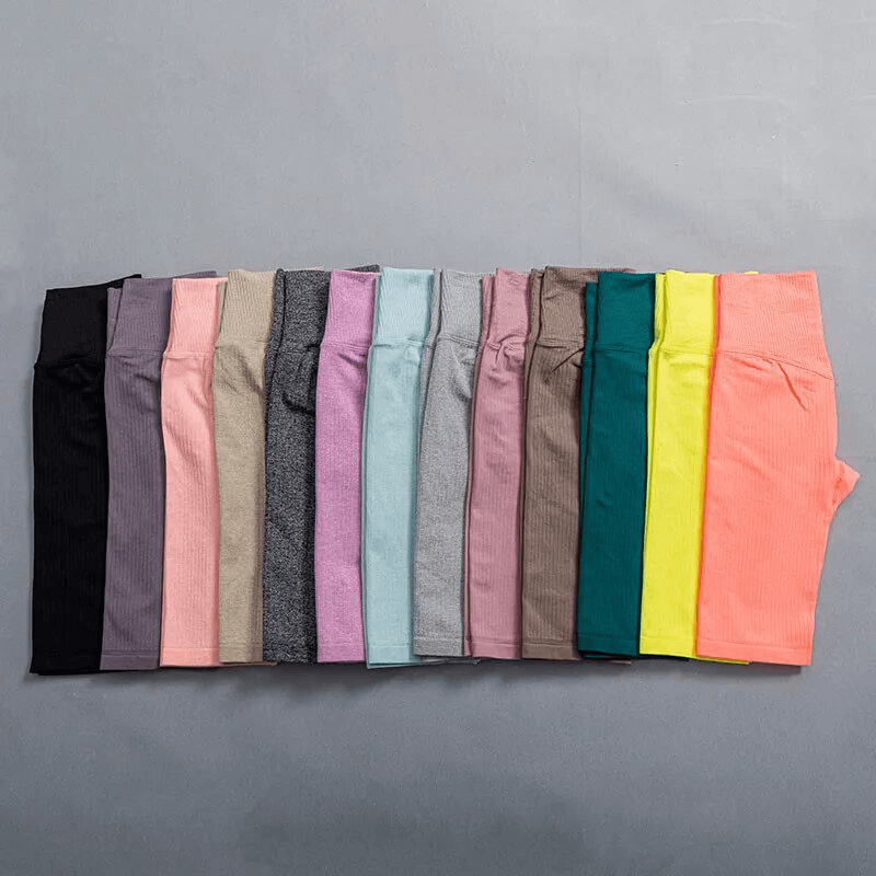 Gerippte Shorts für Damen mit hoher Taille / Sportbekleidung für Damen – SF1589 