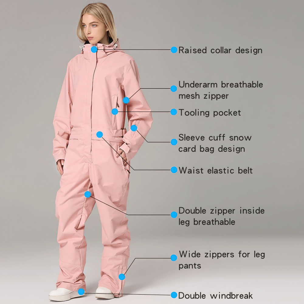 Women's Hooded Polyester Snowsuit for Skiing - SF2047