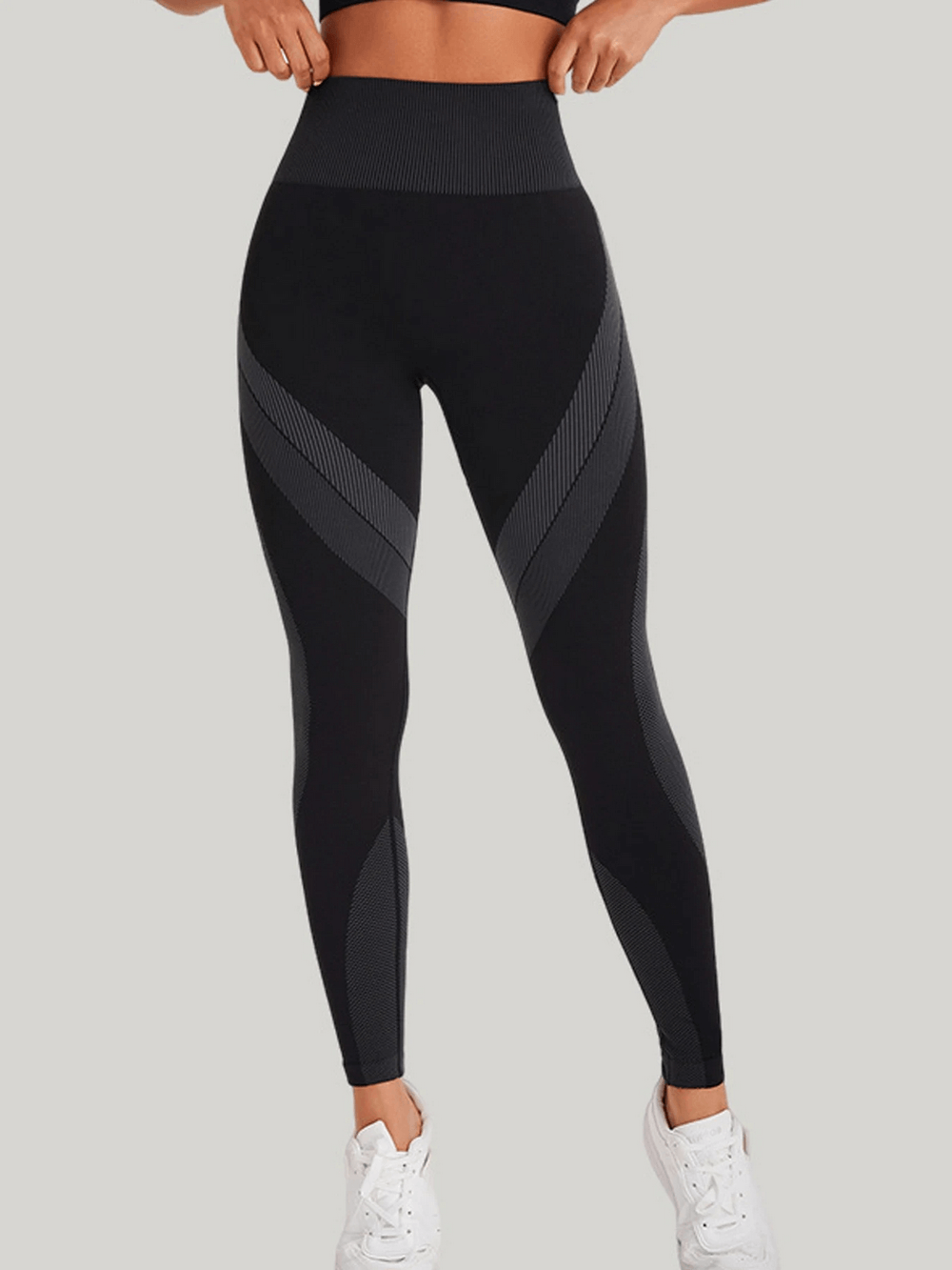 Woman wearing Women's Leggings with Scrunch Butt Lifting - SF4038, showcasing stylish black design and flattering fit.