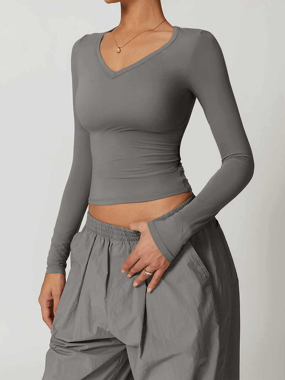 Women's Long Sleeved Quick-Dry Yoga Crop Top - SF2370