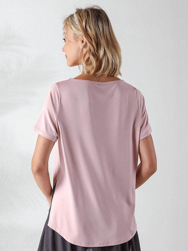Damen-T-Shirt mit lockeren, ausgehöhlten Schultern zum Laufen – SF1289 
