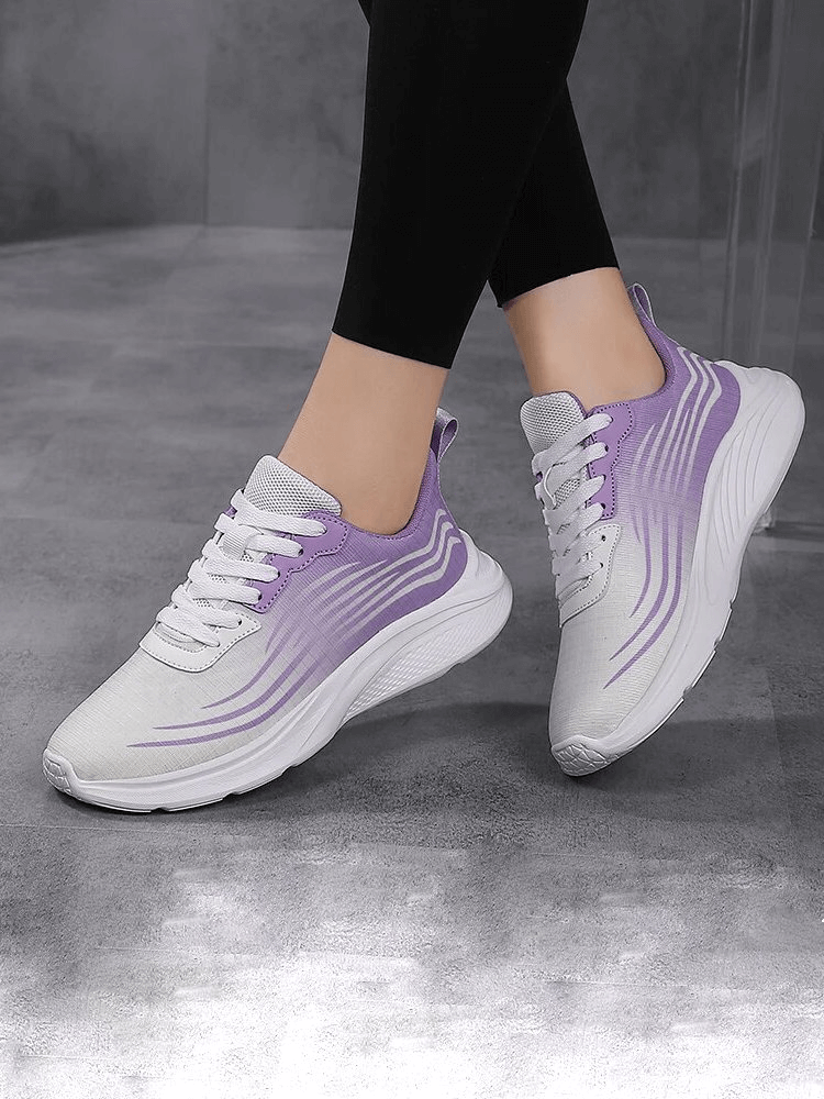 Women's purple mesh breathable sneakers SF1708 for sports with flexible outsole and slip-on design. Perfect for active lifestyle.