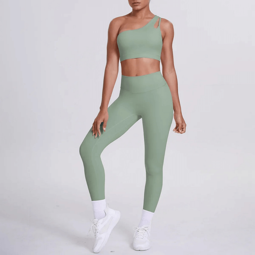 Women's One-Shoulder Bra and High-Waist Leggings - SF4379