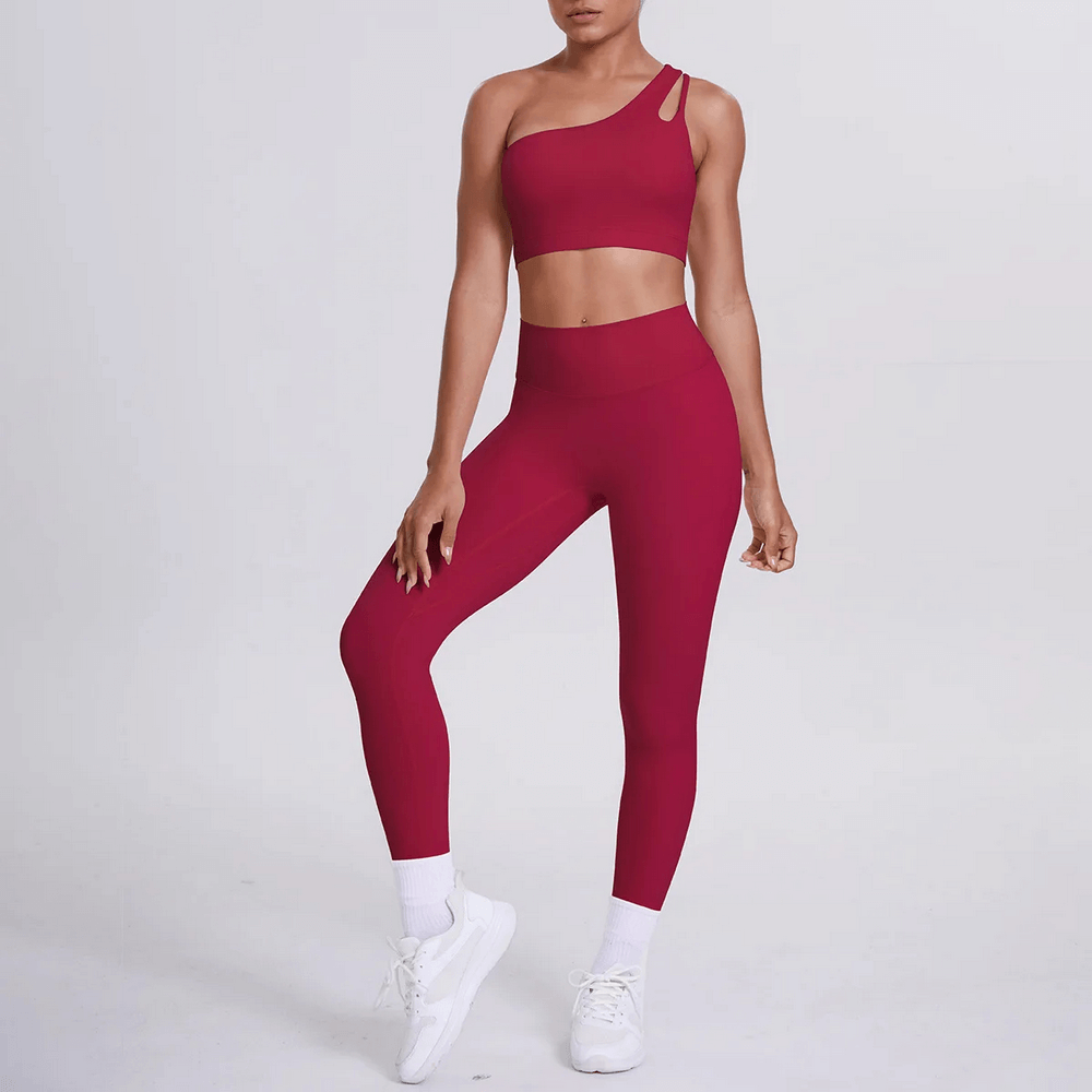Women's One-Shoulder Bra and High-Waist Leggings - SF4379