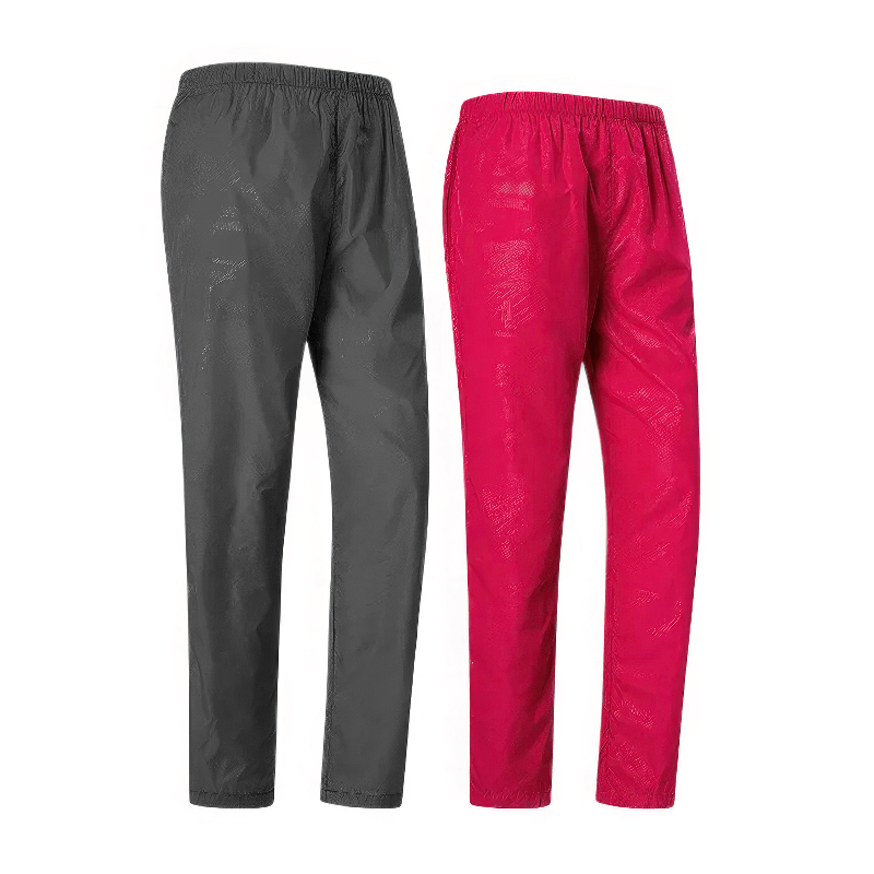 Women's polyester elastic waist track pants SF2028 in black and pink, durable for outdoor activities, quick-drying and UV protective.