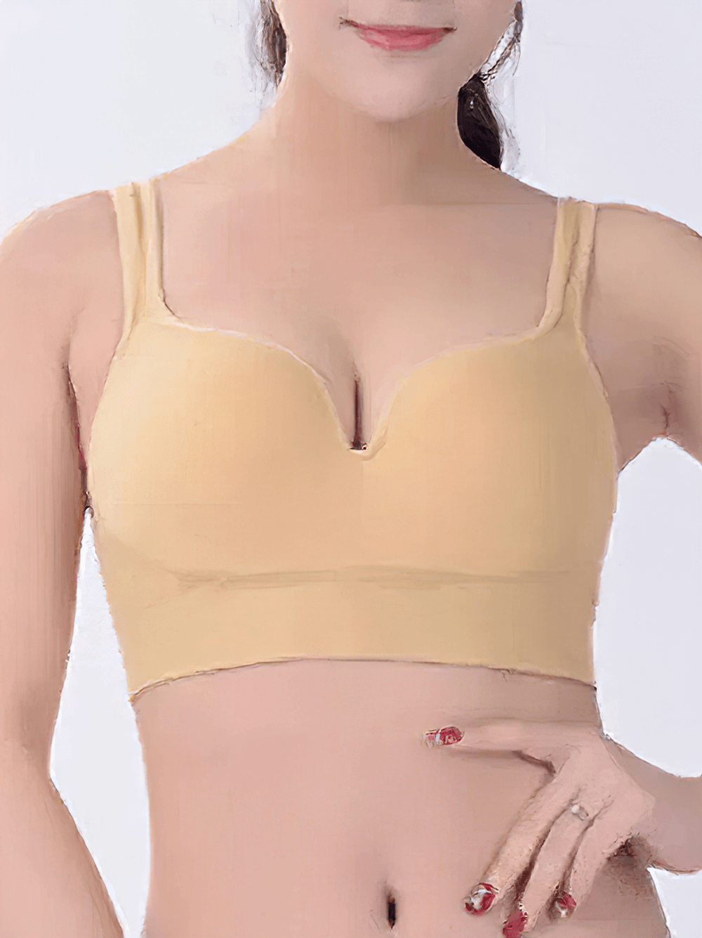 Women's Push-Up Sports Bra with Padded Cups - SF4037 showcasing seamless design and full coverage for yoga and daily wear.