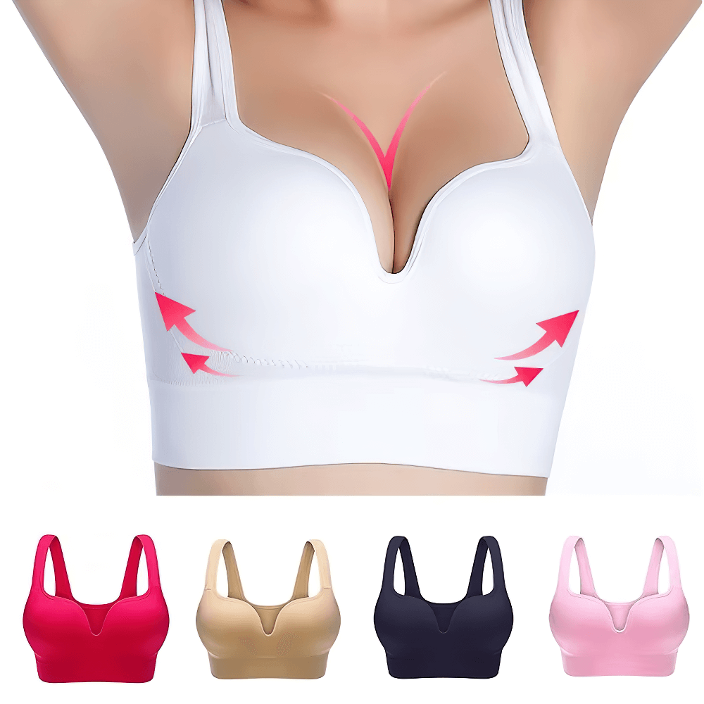 Women's Push-Up Sports Bra with Padded Cups - SF4037 in various colors, showcasing seamless full cup design and supportive padded cups.