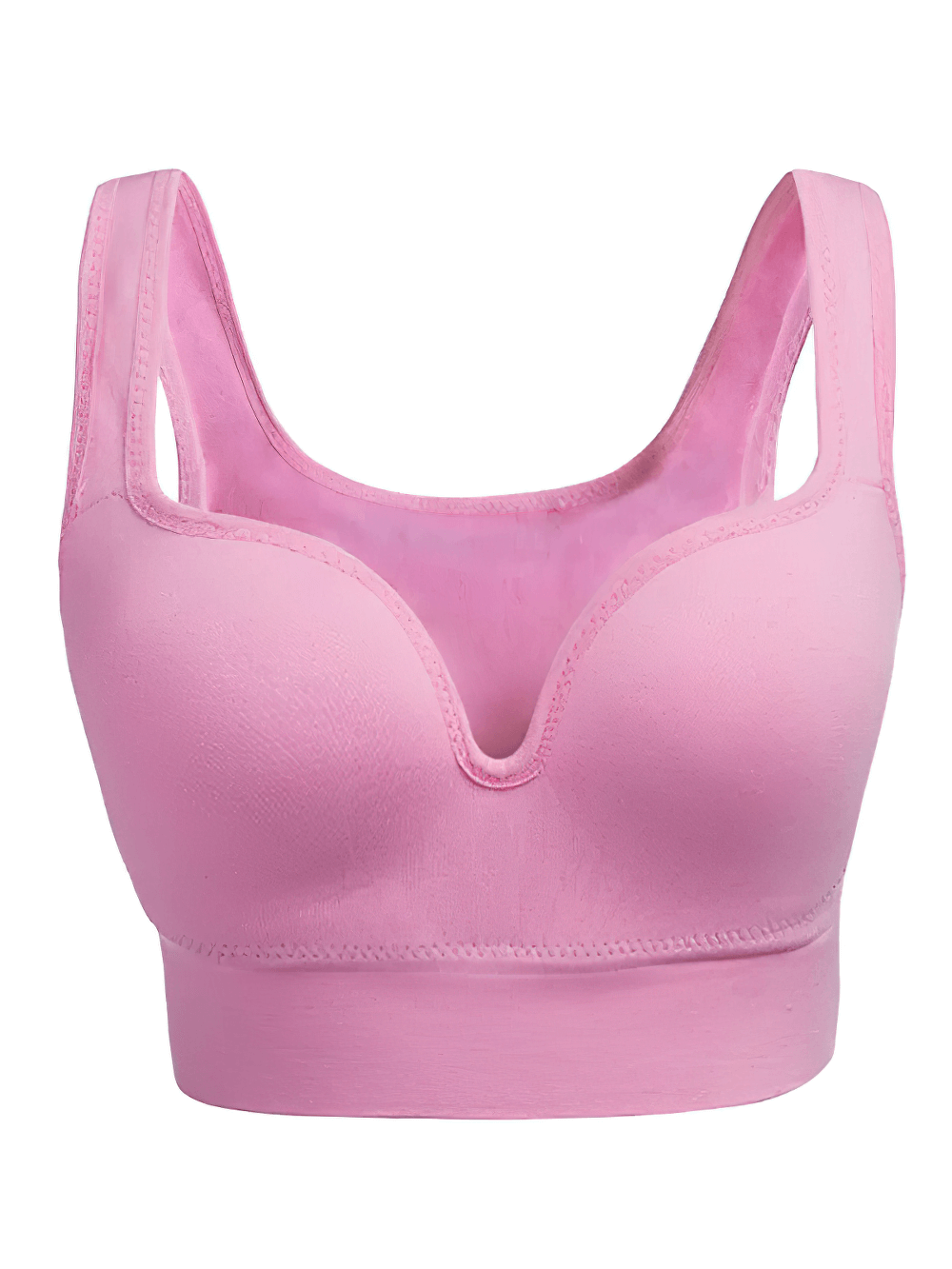 Pink Women's Push-Up Sports Bra with Padded Cups - SF4037, seamless full coverage for yoga, fitness, and daily wear.