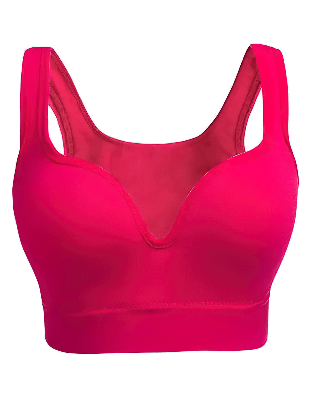 Women's Push-Up Sports Bra with Padded Cups - SF4037 in vibrant pink color, seamless design for yoga and daily wear.