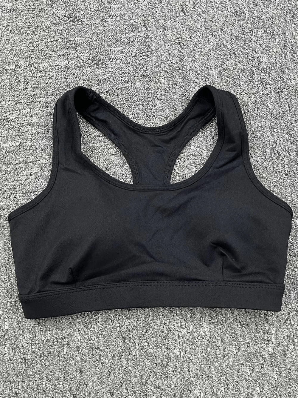 Alt Tag: Women's Push Up Sports Bra with Strappy Back Design - SF4425 black strappy-back sports bra for gym, running, yoga workouts