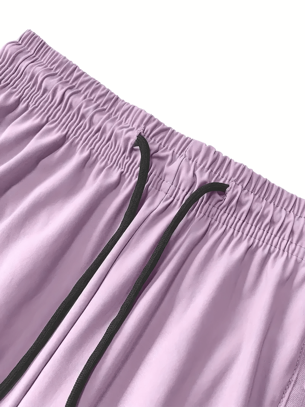 Alt Tag: Women's Quick-Dry Ankle Pants with Zip Pockets - SF4404 elastic drawstring waistband close-up in lavender quick-dry fabric