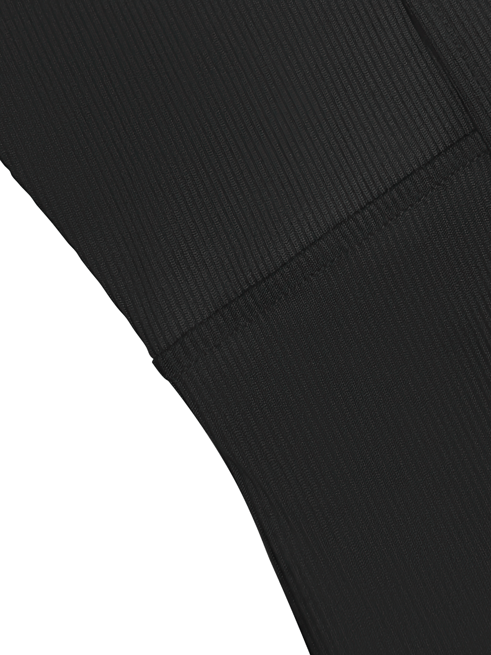 Close-up of black fabric detail in Women's Ribbed Long Sleeve Zip Sports Jacket - SF4230 for gym and athleisure wear.