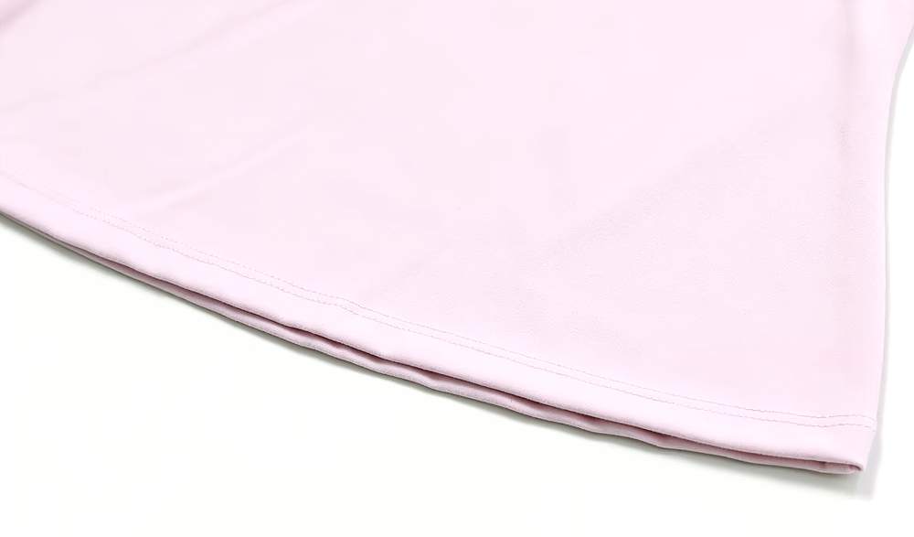 Close-up of Women's Seamless Short-Sleeve Yoga T-Shirt in pink, showcasing breathable nylon-spandex blend with anti-pilling features.