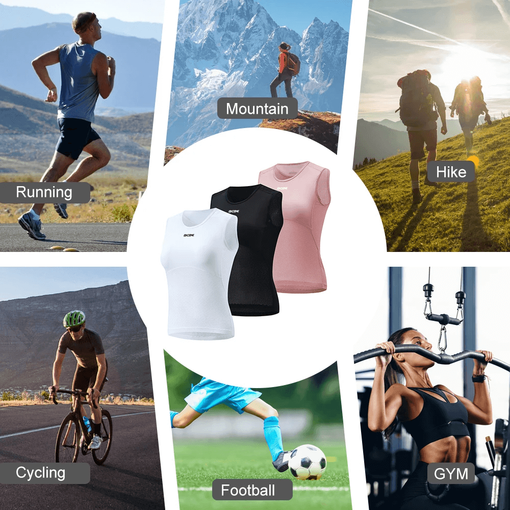 Versatile women's mesh cycling base layer for running, hiking, gym workouts, cycling, and football. Breathable and cool design.