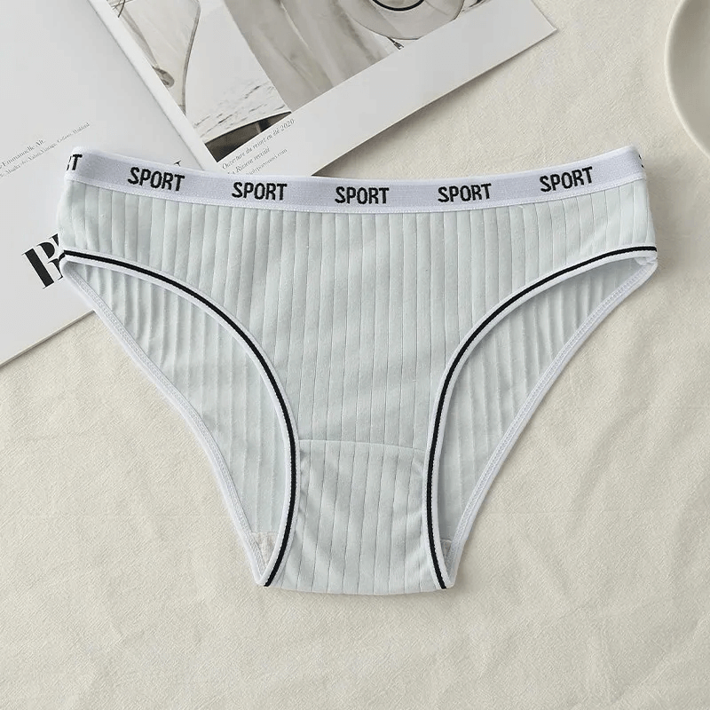 Women's soft low waist cotton panties with solid pattern, breathable spandex blend, low-rise briefs for comfort and style.