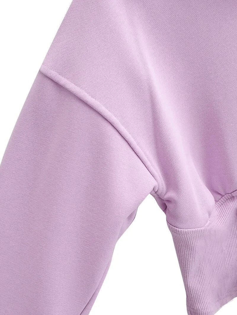 Damen-Hoodie mit langen Ärmeln, einfarbig, kurz, einfarbig – SF1849 