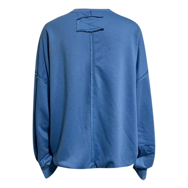 Einfarbiges, lockeres Damen-Sweatshirt mit langen Ärmeln – SF1551