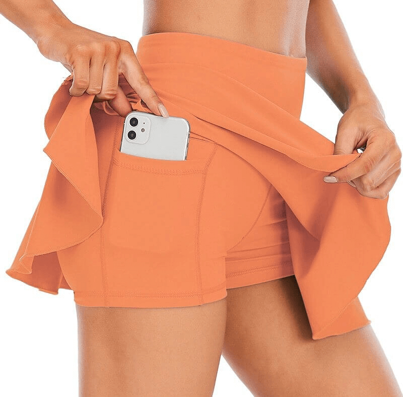 Solide Damen-Rock-Shorts mit Taschen und hoher Taille für Tennis – SF0170