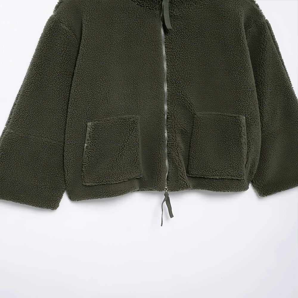 Women's Sports Solid Color Fleece Jacket - SF4093 with full zipper and pockets for comfort and style