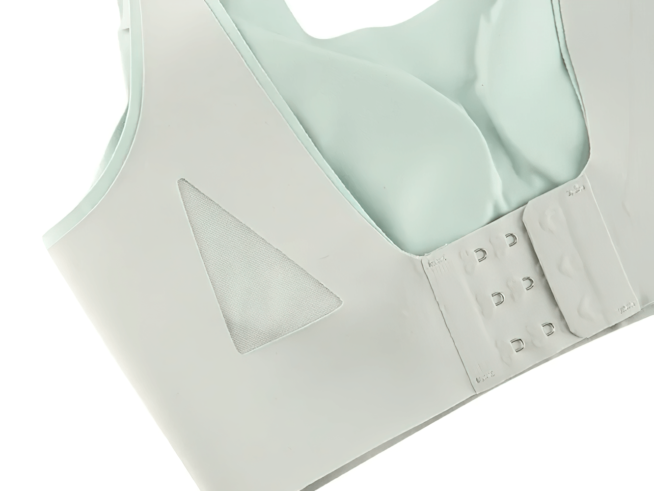 Women's Stretch Seamless Yoga Sports Bra SF2349 in mint green, featuring breathable nylon and spandex blend for yoga and running support.