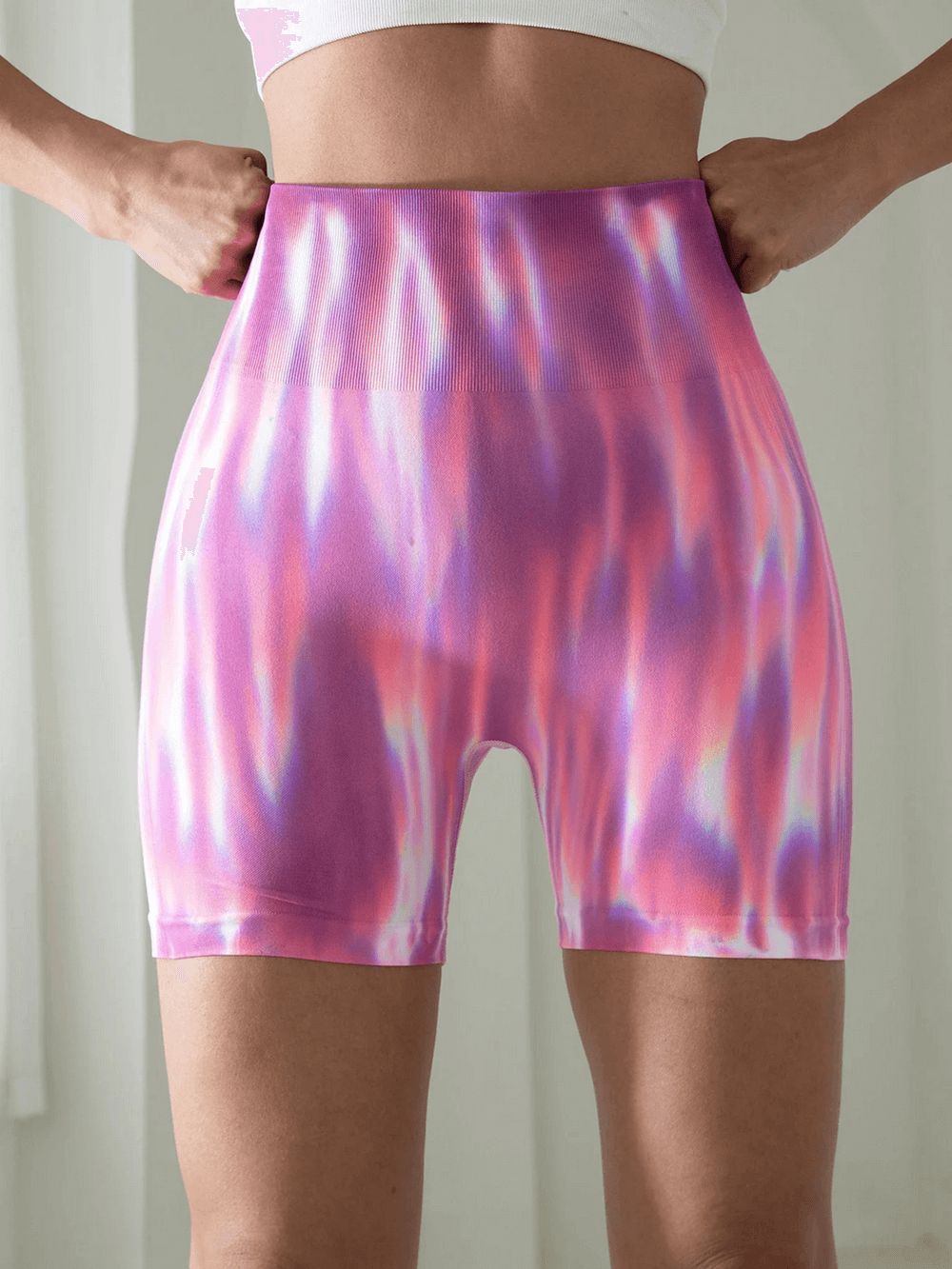 Women's Tie-Dye Yoga Shorts High Waist Push-Up - SF4116